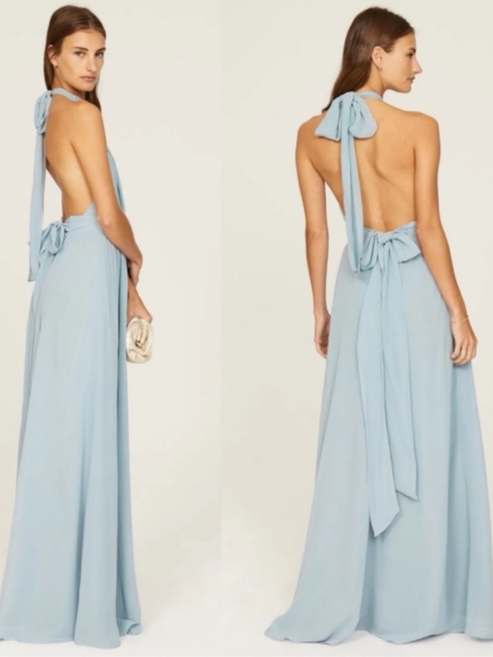 Reformation Andee Gown Maxi Dress in Blue Size 6 - Picture 5 of 14